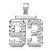 14kw Large Brushed Diamond-cut Number 93 Charm