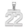 14kw Medium Polished Number 22 Charm