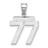 14kw Medium Polished Number 77 Charm