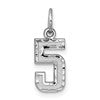 14kw Small Brushed Diamond-cut Number 5 Charm