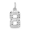 14kw Small Brushed Diamond-cut Number 8 Charm