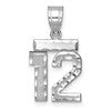 14kw Small Brushed Diamond-cut Number 12 Charm