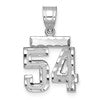 14kw Small Brushed Diamond-cut Number 54 Charm