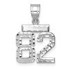 14kw Small Brushed Diamond-cut Number 82 Charm