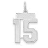 14kw Small Satin Number 15 Charm