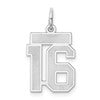 14kw Small Satin Number 16 Charm