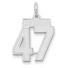 14kw Small Satin Number 47 Charm