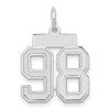14kw Small Satin Number 98 Charm
