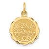 14K A DATE TO REMEMBER 15mm Engravable Disc Charm