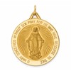 14k Polished and Satin Solid Large Miraculous Medal Round Pendant