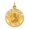 14k Polished and Satin Solid Our Lady of Perpetual Help Medal Round Pendant