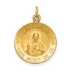 14k Polished and Satin Solid Sacred Heart of Jesus Medal Round Charm