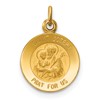 14k Polished and Satin Solid Saint Joseph Medal Round Charm