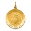 14k Polished and Satin Solid St Theresa Medal Round Pendant