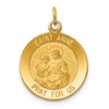 14k Polished and Satin Solid Saint Anne Medal Charm