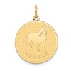14k BEAGLE 20mm Engravable Disc Dog Charm