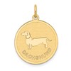 14k DACHSHUND 20mm Engravable Disc Dog Charm