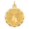 14k Wedding Bells 23mm Engravable Disc Charm