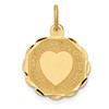 14k YOU ARE ALWAYS IN MY HEART Engravable Disc Charm