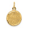 14K HAPPY ANNIVERSARY 13mm Engravable Disc Charm