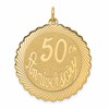 14K 50th ANNIVERSARY 29mm Engravable Disc Charm