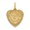 14K SPECIAL SISTER 12mm Engravable Heart Charm