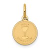 14k Polished and Satin Solid HOLY COMMUNION Round Disc Charm