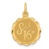 14k SWEET 16 Engravable 15mm Disc Charm