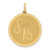 14k SWEET 16 Engravable 18mm Disc Charm