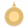 14K HAPPY BIRTHDAY 25mm Engravable Disc Charm