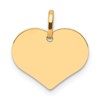 14K Polished Engravable 14mm Heart Disc Pendant