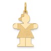 14k The Kids Small Girl with Bow Engravable Hugs Charm
