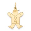 14k The Kids Small It's a Boy Engravable Joy Charm