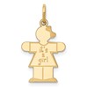 14k The Kids Small It's a Girl Engravable Hugs Charm