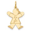 14k The Kids Small It's a Girl Engravable Joy Charm