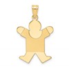 14k The Kids Solid Satin Medium Boy Engravable Joy Charm