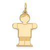 14k The Kids Small Boy with Haircut Engravable Hugs Charm