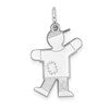 14k White Gold The Kids Small Patches Boy Engravable Kiss Charm