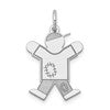14k White Gold The Kids Small Patches Boy Engravable Joy Charm