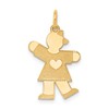14k The Kids Small Heart Dress Girl Engravable Kiss Charm