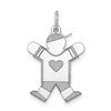 14k White Gold The Kids Small Heart Shirt Boy Engravable Joy Charm