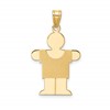 14k The Kids Solid Satin Medium Boy Engravable Hugs Charm