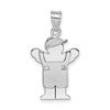 14k White Gold The Kids Small Boy in Overalls with Hat on Left A Diamond Love Charm