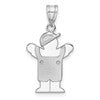 14k White Gold The Kids Small Boy in Overalls with Hat on Left Love Charm Mounting