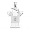 14k White Gold The Kids Medium Boy with Hat on Right A Diamond Love Charm