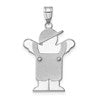 14k White Gold The Kids Medium Boy in Overalls with Hat on Left Love Charm Mounting