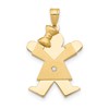 14k The Kids Small Girl with Bow on Left VS Diamond Joy Pendant