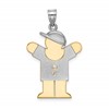 14k Two-tone The Kids Medium Boy with Hat on Right A Diamond Love Pendant