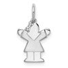 14k White Gold The Kids Mini Girl Love Charm