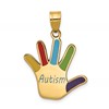 14k Enameled AUTISM Handprint Pendant